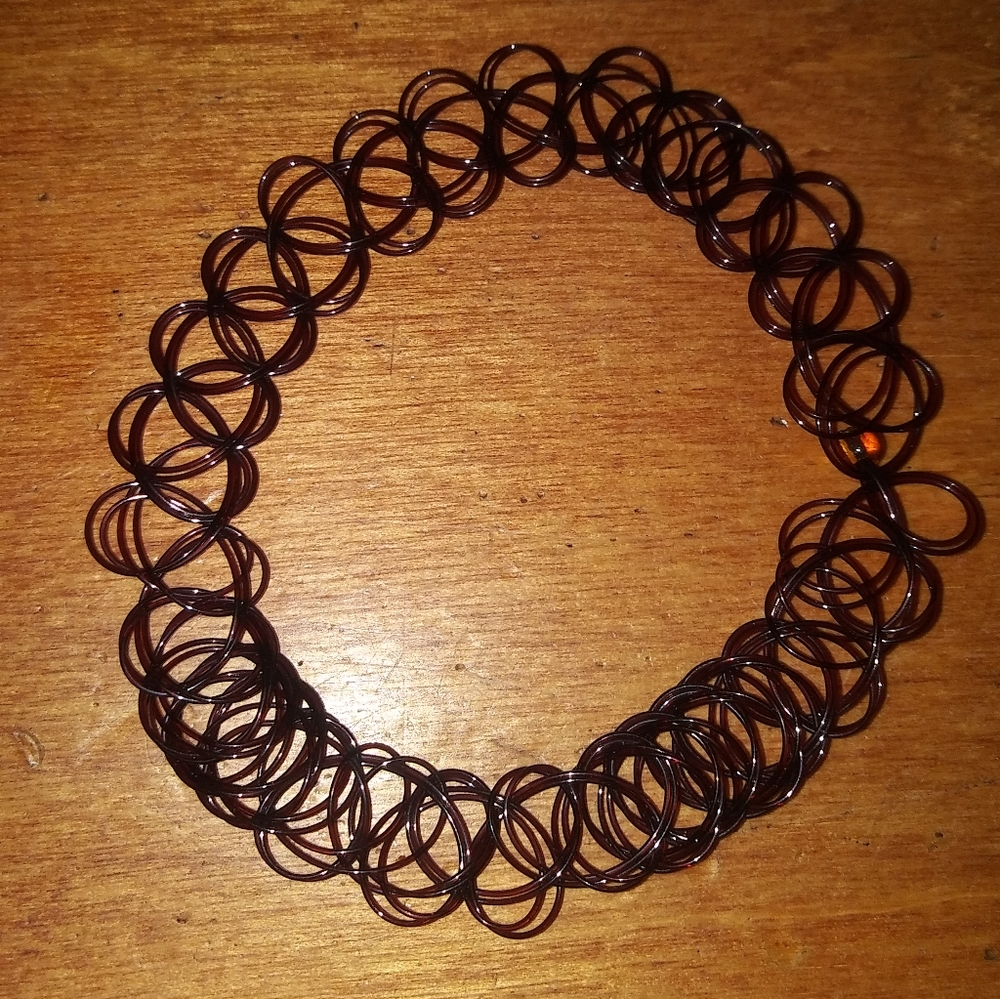 Brown choker necklace, tattoo choker necklace, 90s style necklace, choker